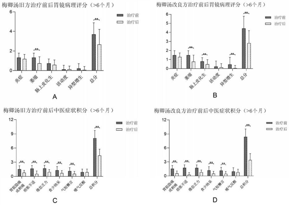 Compound traditional Chinese medicine composition for treating chronic atrophic gastritis and application