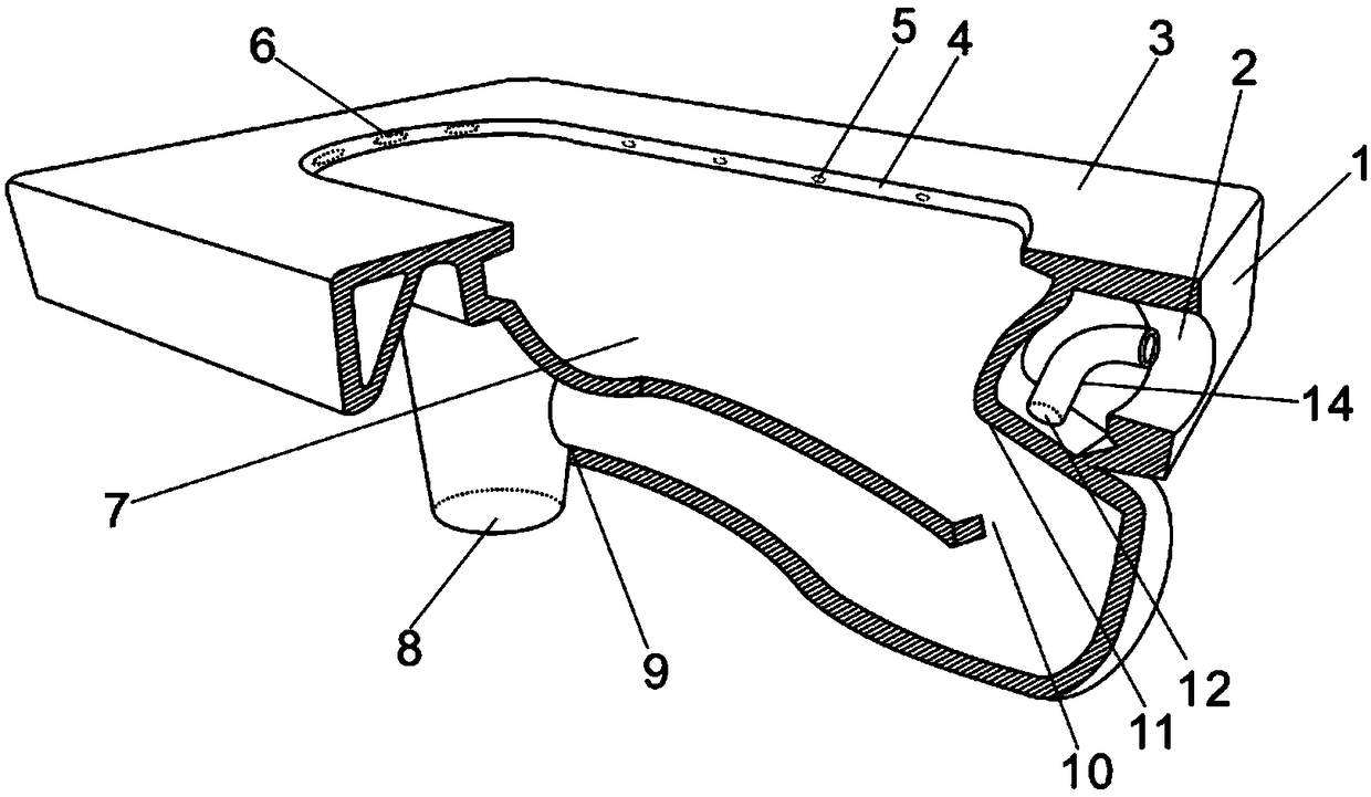 Anti-splash high-flushing-force displacement squatting pan