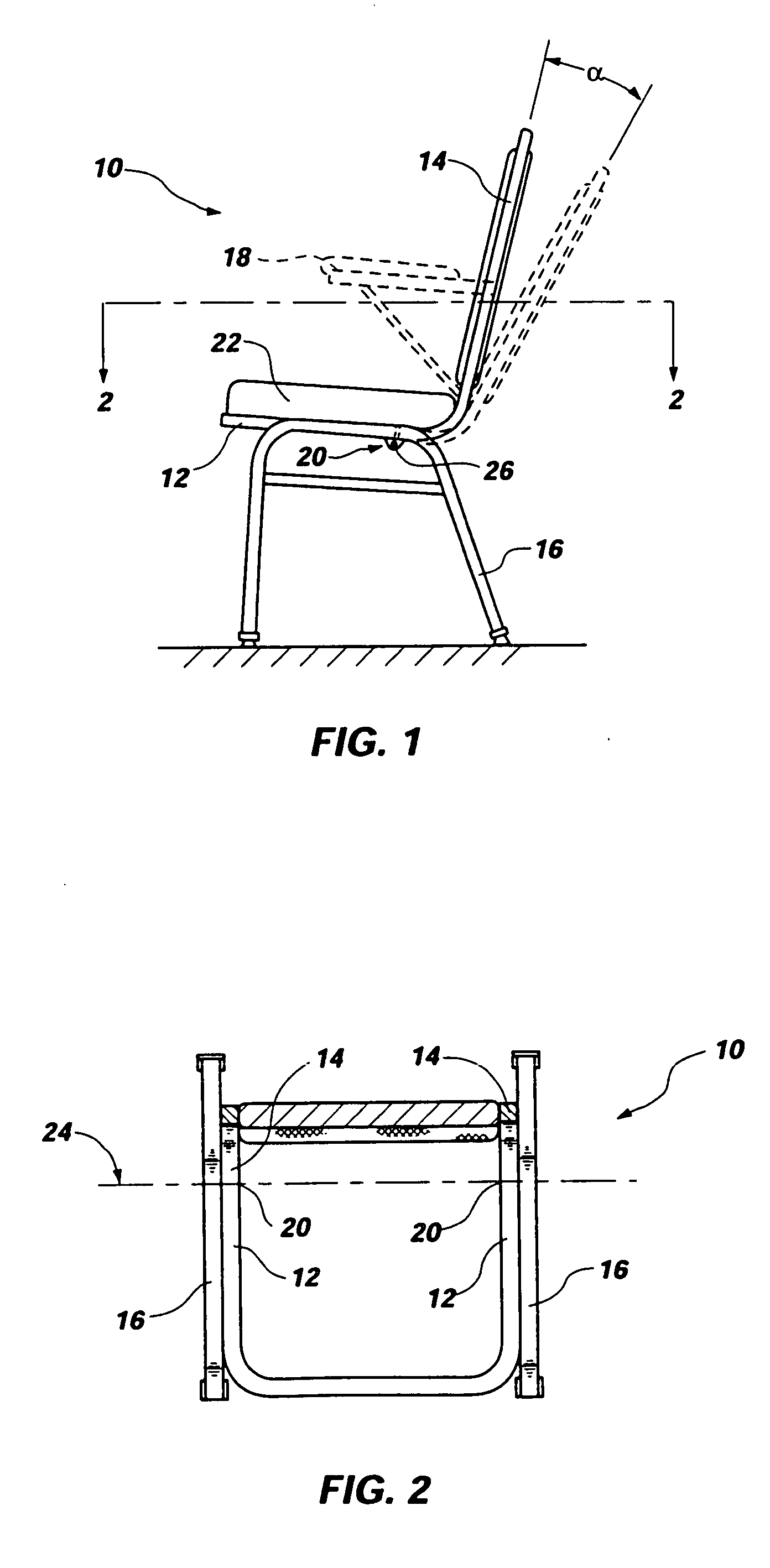 Chair with flexible, resilient back support