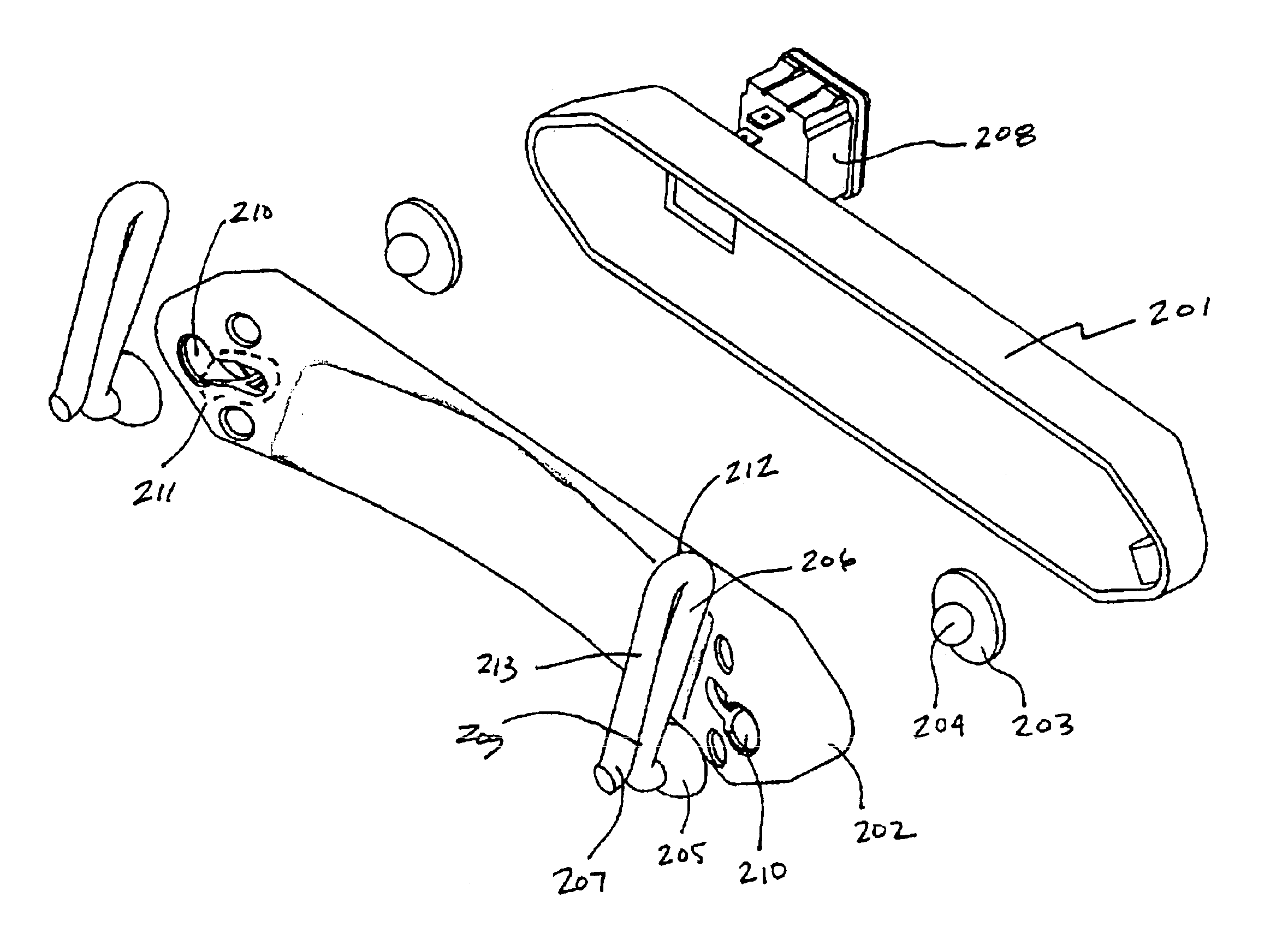 Detached portable battery with universal clip