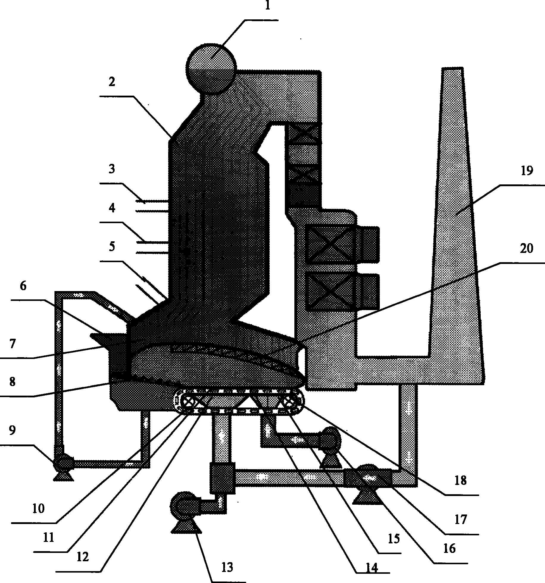 Circulation fixing bed split phase combustion technology