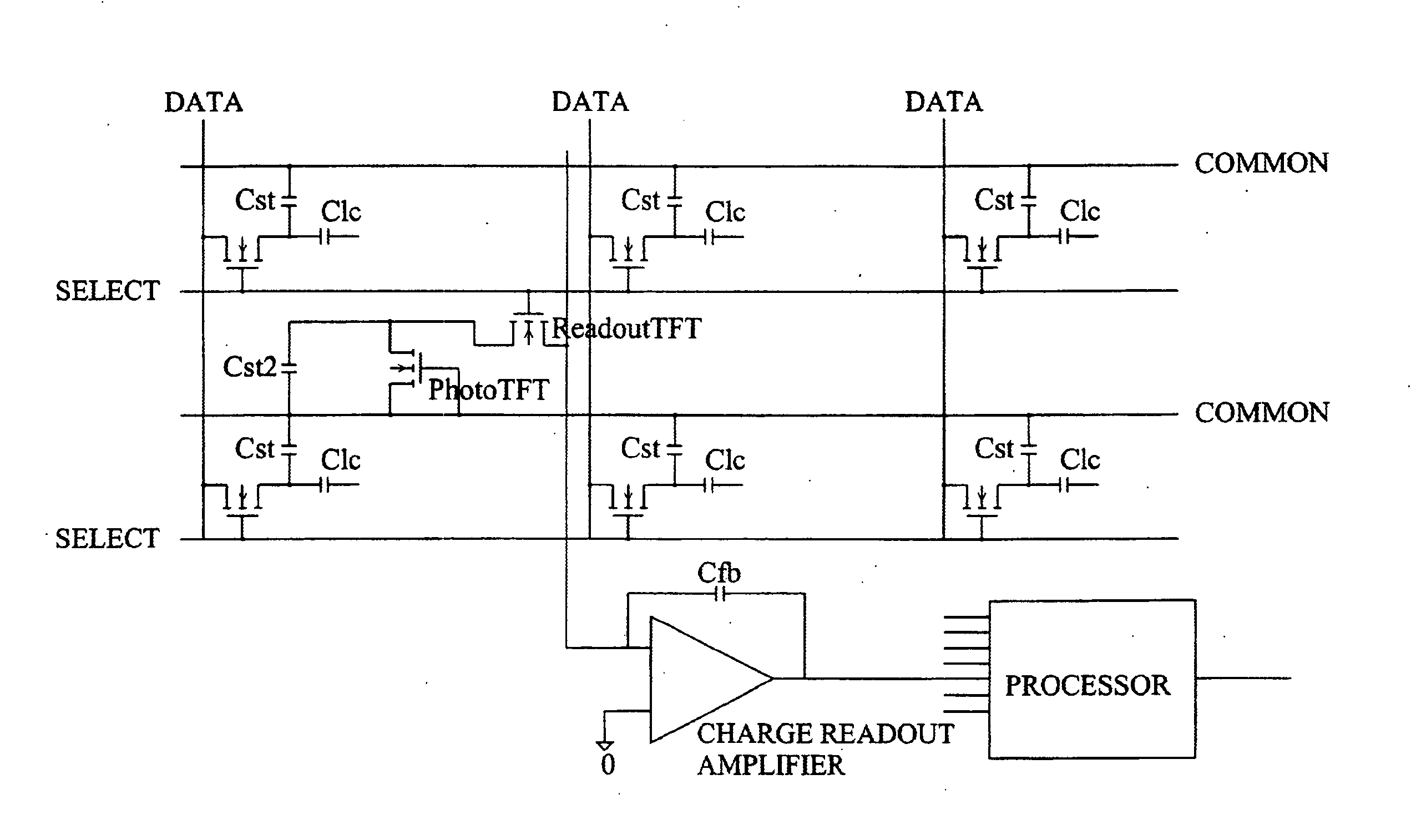 Integrated light sensitive liquid crystal display