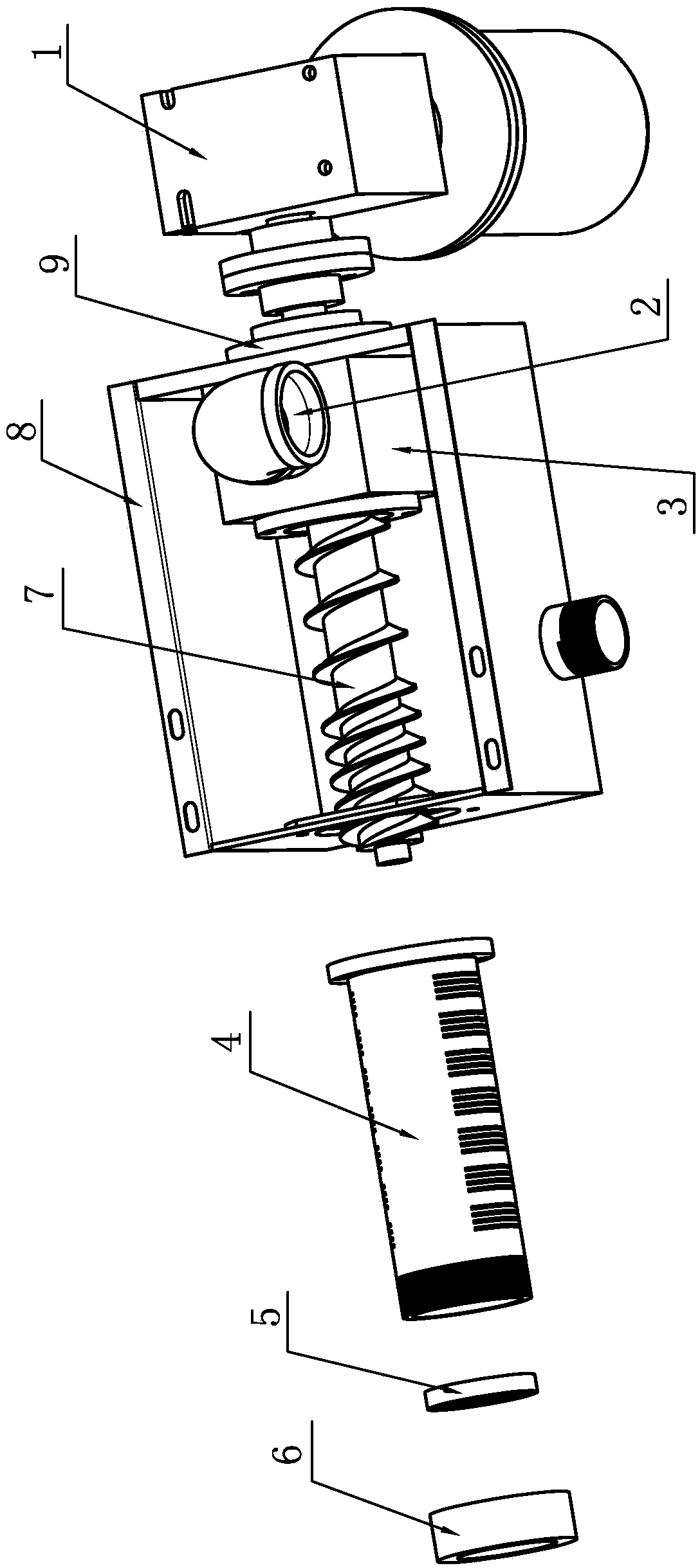 Spiral extrusion type solid-liquid separation device for kitchen waste