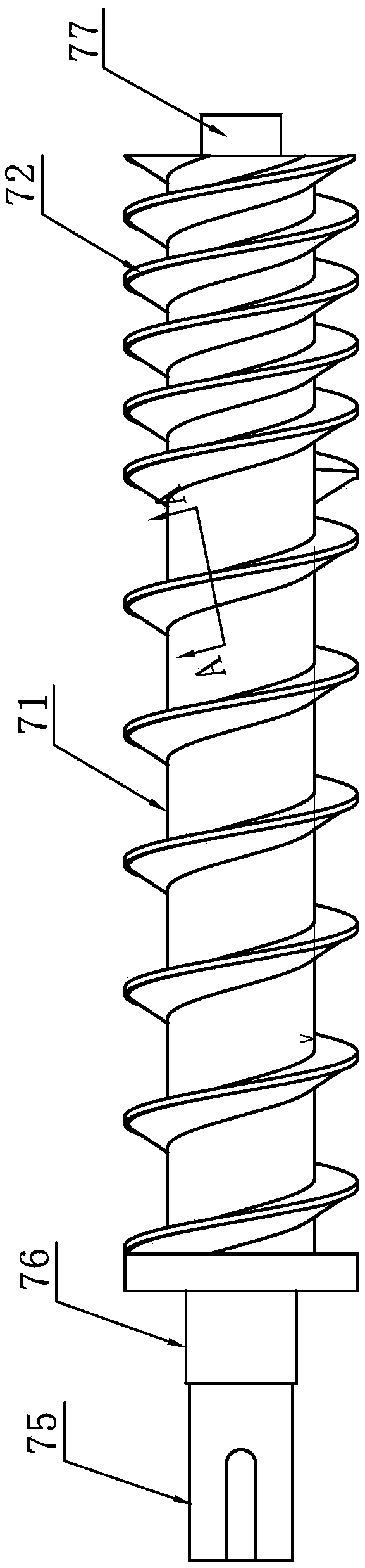 Spiral extrusion type solid-liquid separation device for kitchen waste