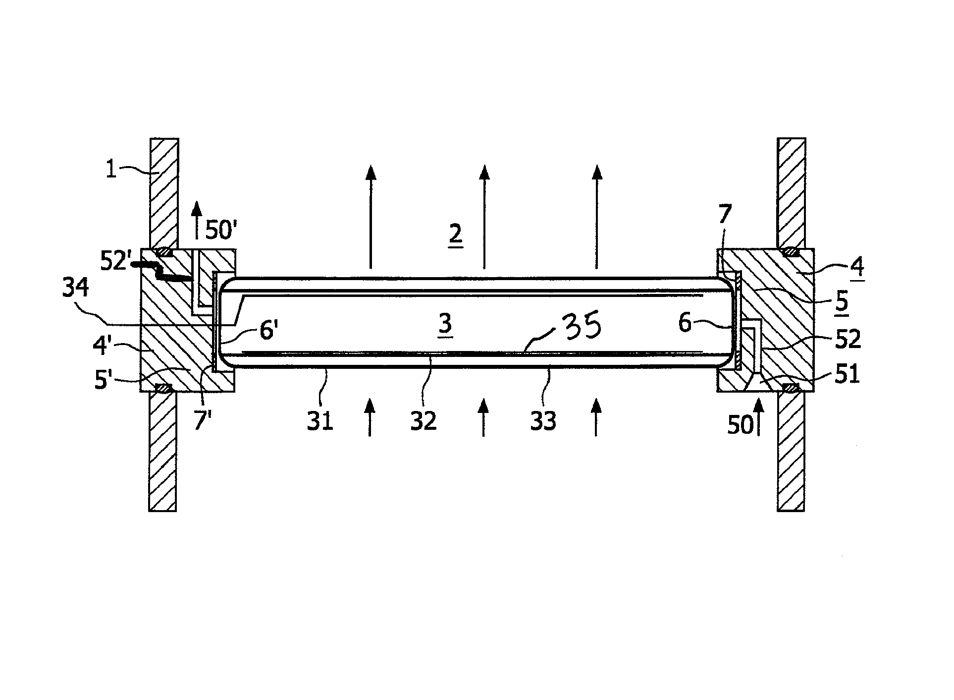 Fluid treatment system comprising radiation source module and cooling means