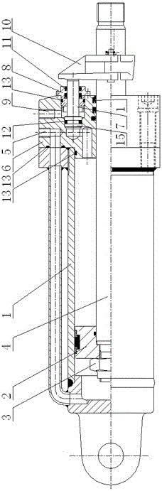 Full-stroke adjustable oil cylinder with built-in stop valve