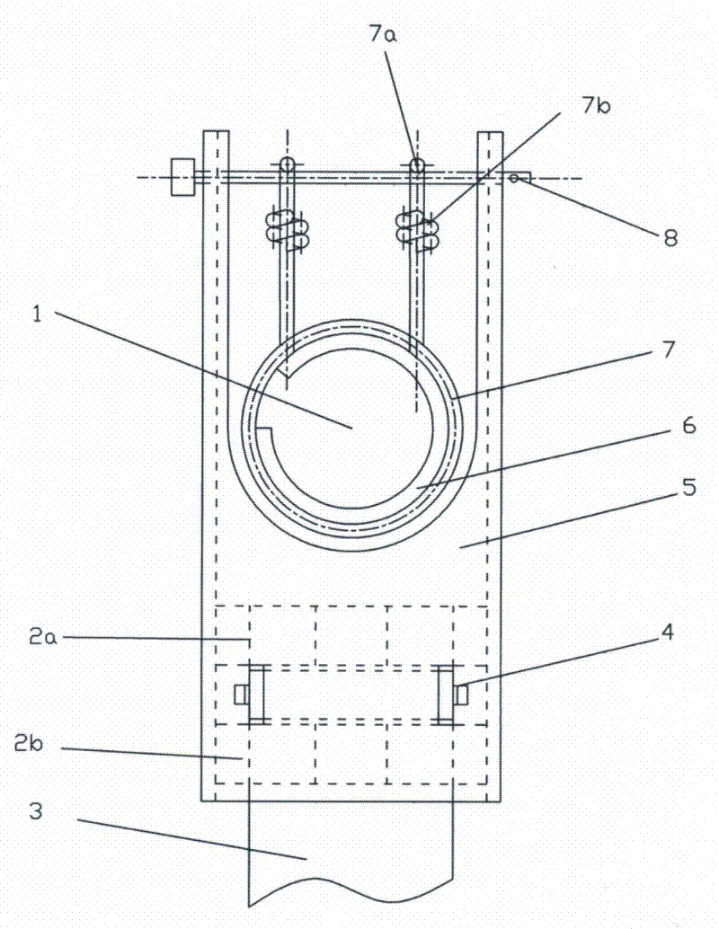 Middle phase fixing piece of horizontal conductor