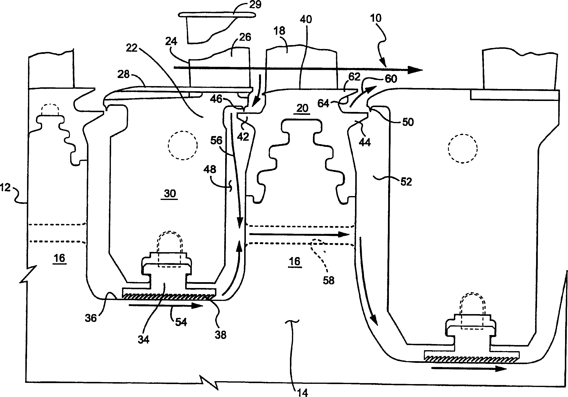 Flow passage sealing of turbine and streamline structure thereof