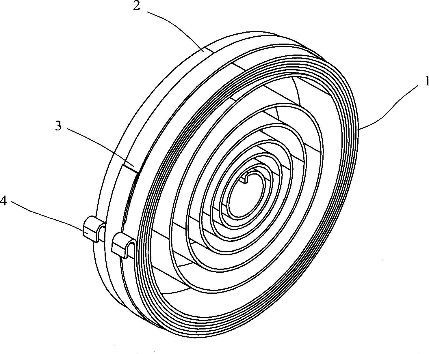 Plane scroll spring