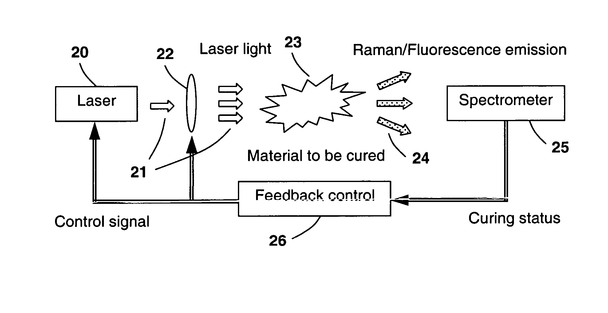 Laser curing apparatus with real-time monitoring and control