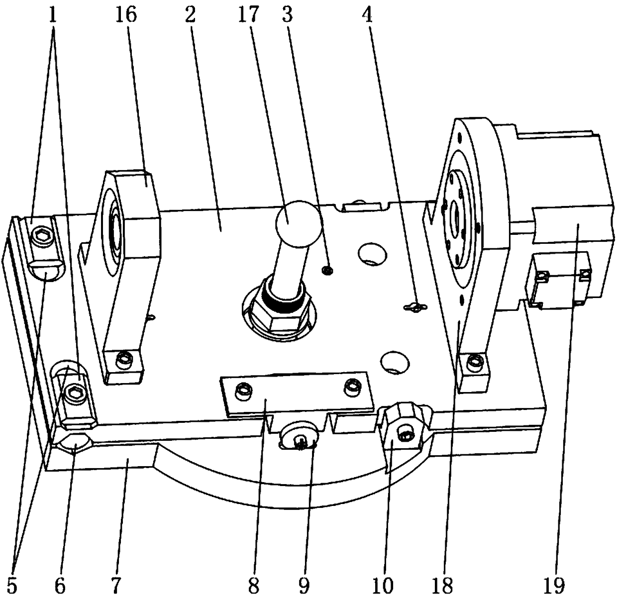 Horizontal axis fine adjustment device for laser tracking measurement system