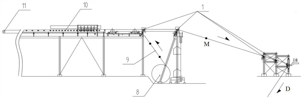 Traction system and method for quick replacement of flexible belt of long-distance overhead belt conveyor