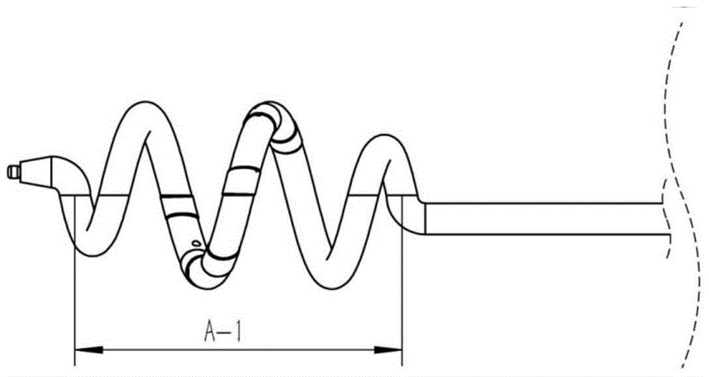 Radiofrequency ablation catheter of spiral structure and device with radiofrequency ablation catheter