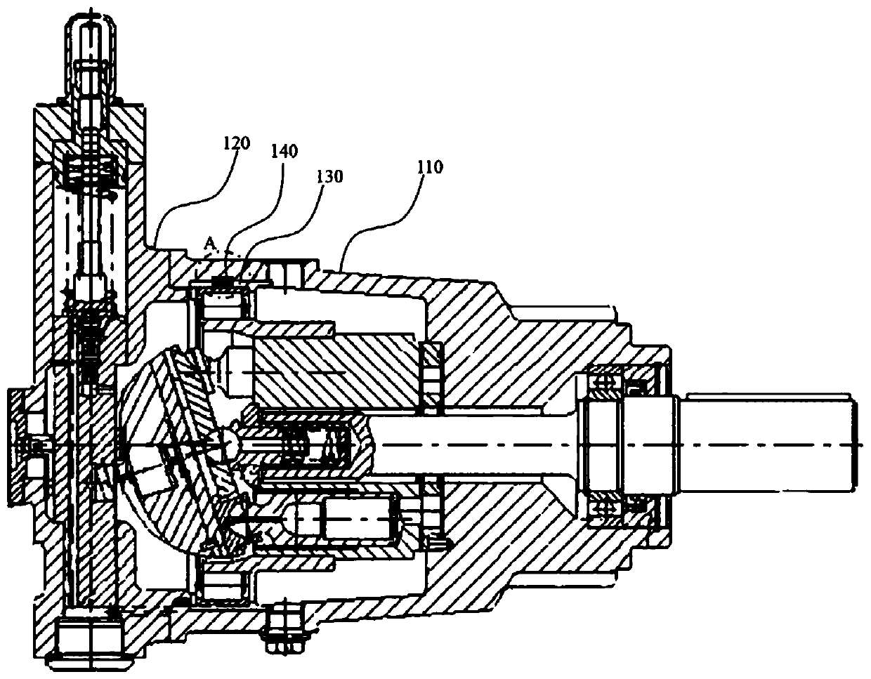 Axial plunger pump with oil leakage measurement