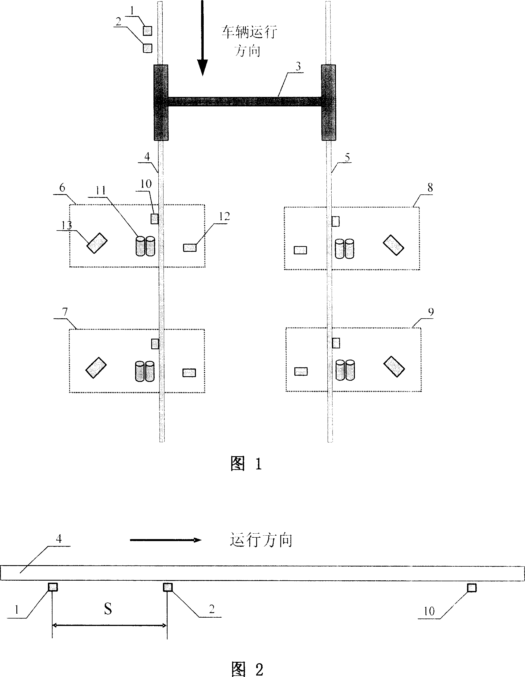 On-line detection method and device for vehicle wheel set diameter