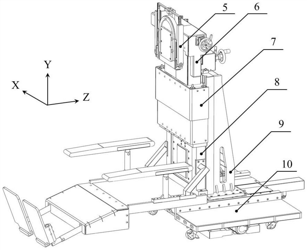 Proton radiotherapy chair for realizing sitting posture radiotherapy in fixed beam treatment room