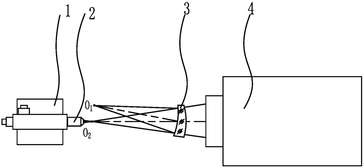 Non-contact detecting method and device for curved-surface prism