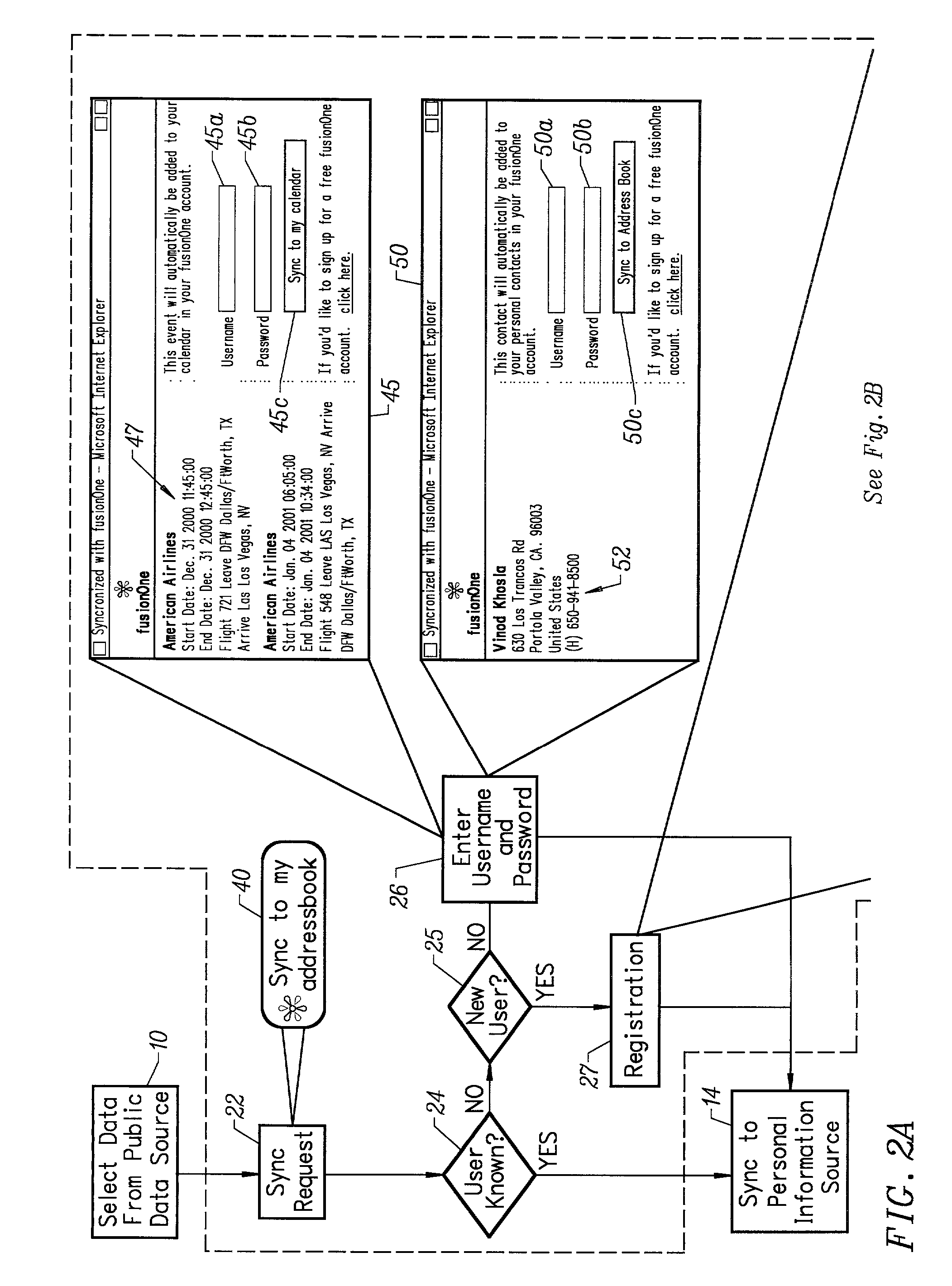 Single click data synchronization of public and private data