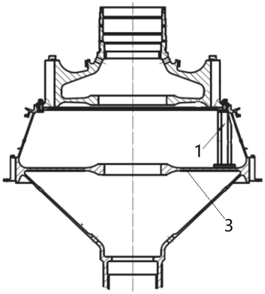 An installation device and installation method for d-shaped bolts in a blind cavity of a rotating part