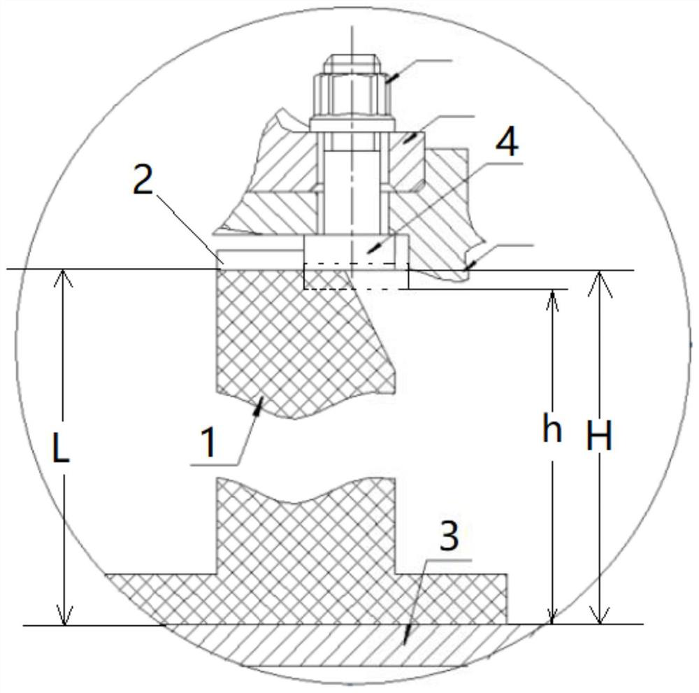 An installation device and installation method for d-shaped bolts in a blind cavity of a rotating part