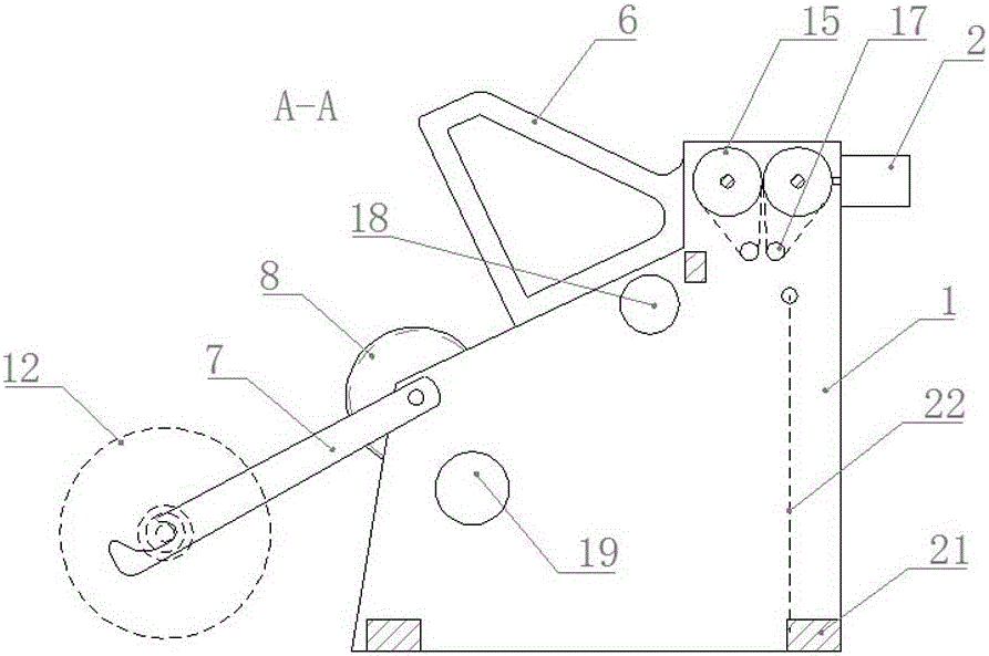 Feeding device with swing arms and guide rails matched and for bag making machine