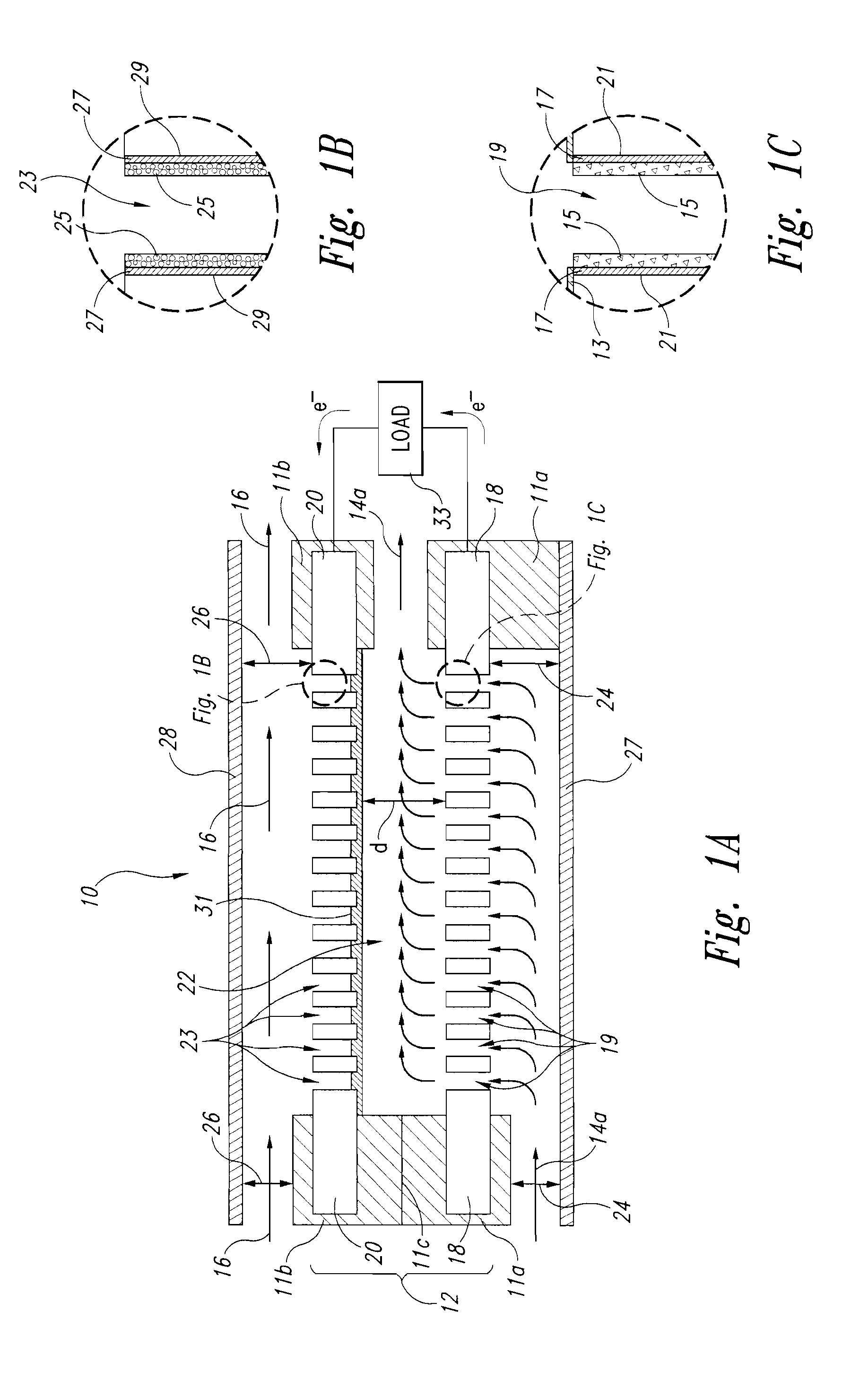 Liquid-liquid fuel cell systems having flow-through anodes and flow-by cathodes