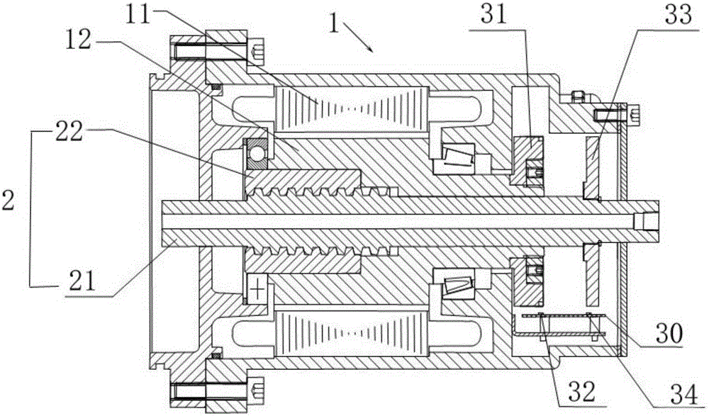 Electric beating knife cylinder and electric main shaft including electric beating knife cylinder