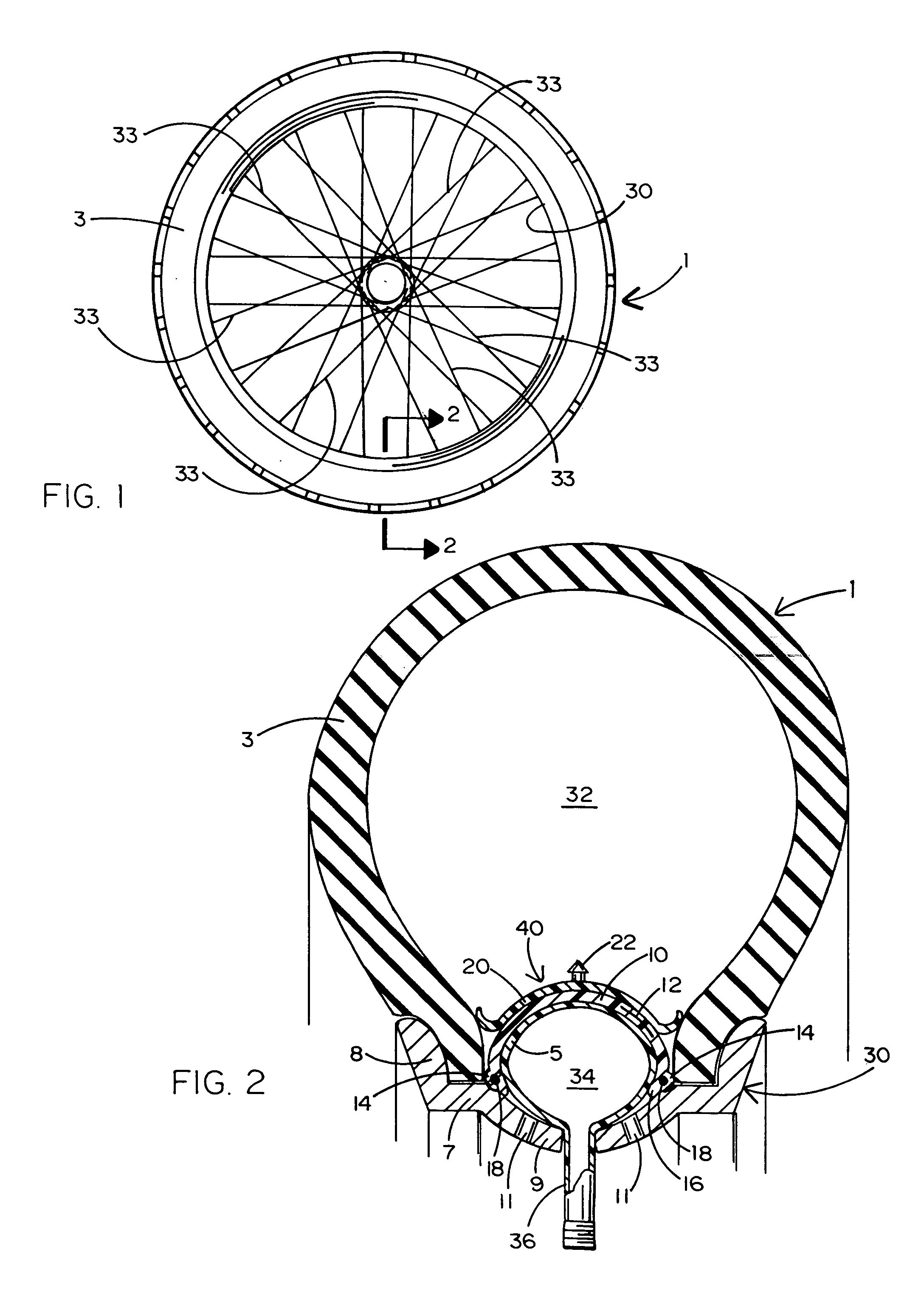 Pneumatic sealing ring having an inner tube and expandable liner for a tube-type tire