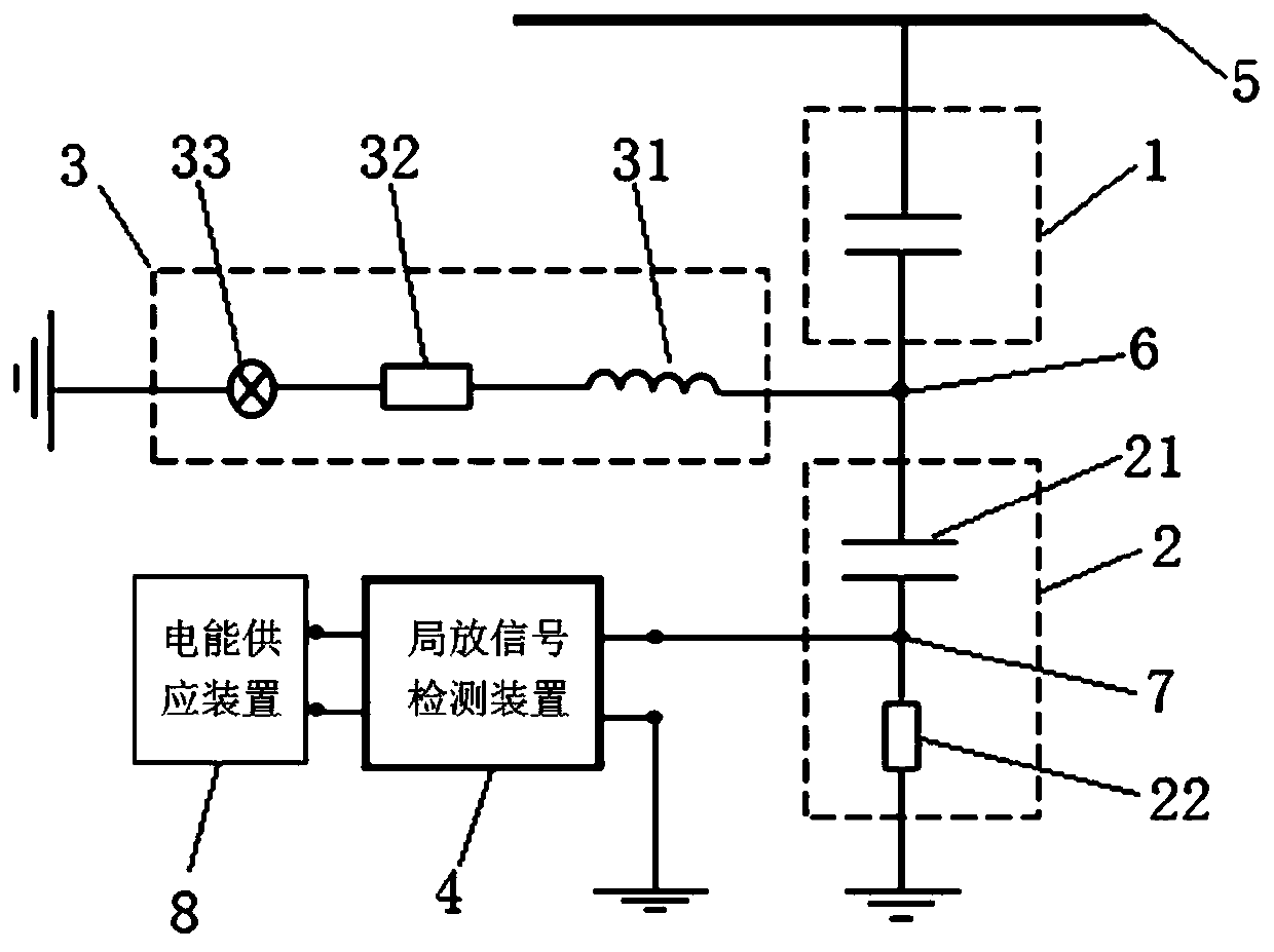 Partial discharge detecting device for switchgear