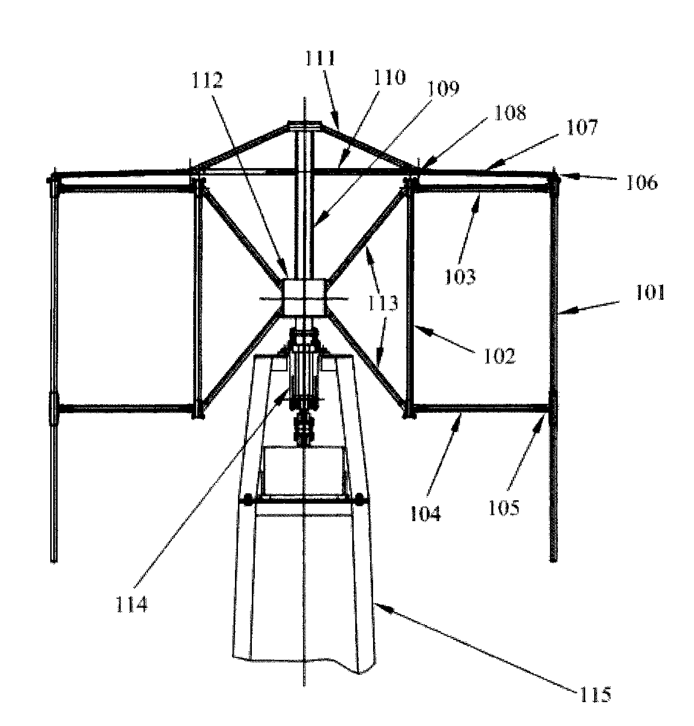 Vertical shaft wind motor