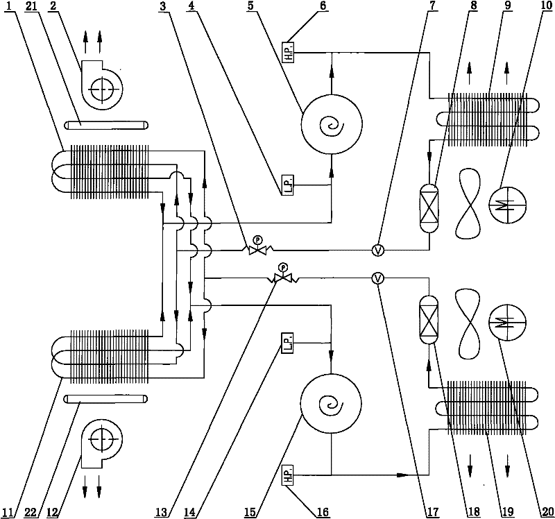 Staggered system of air conditioner of subway vehicle with UVC sterilization