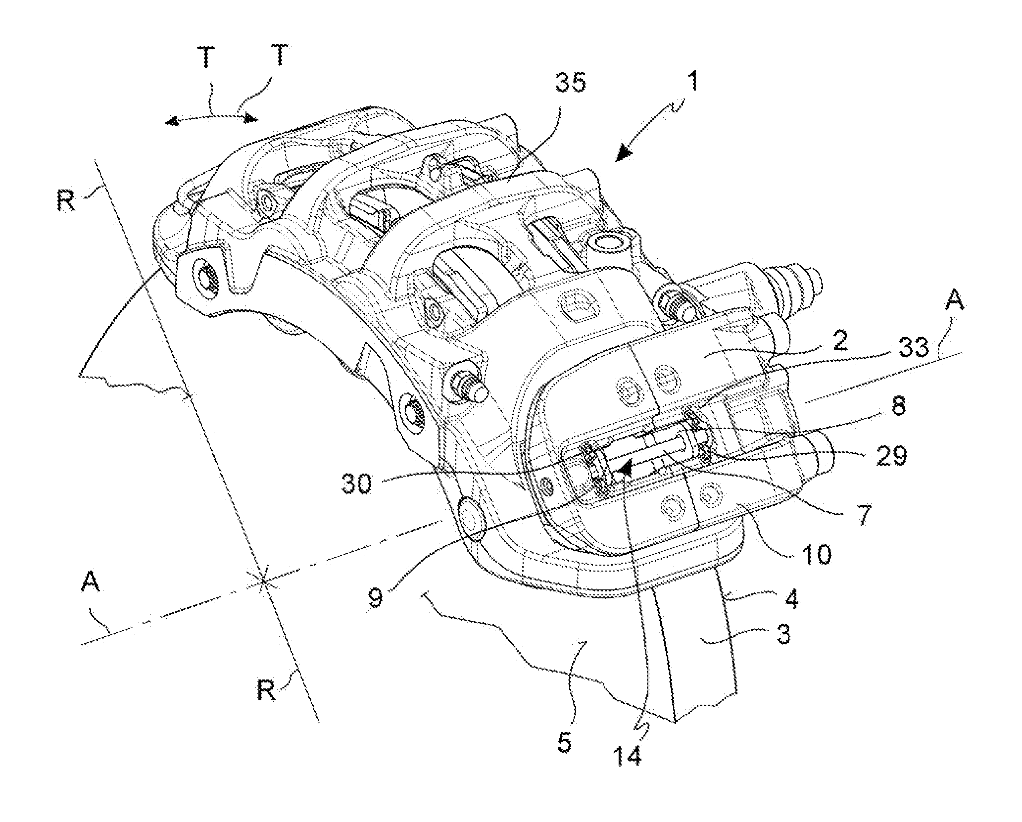 Parking caliper assembly