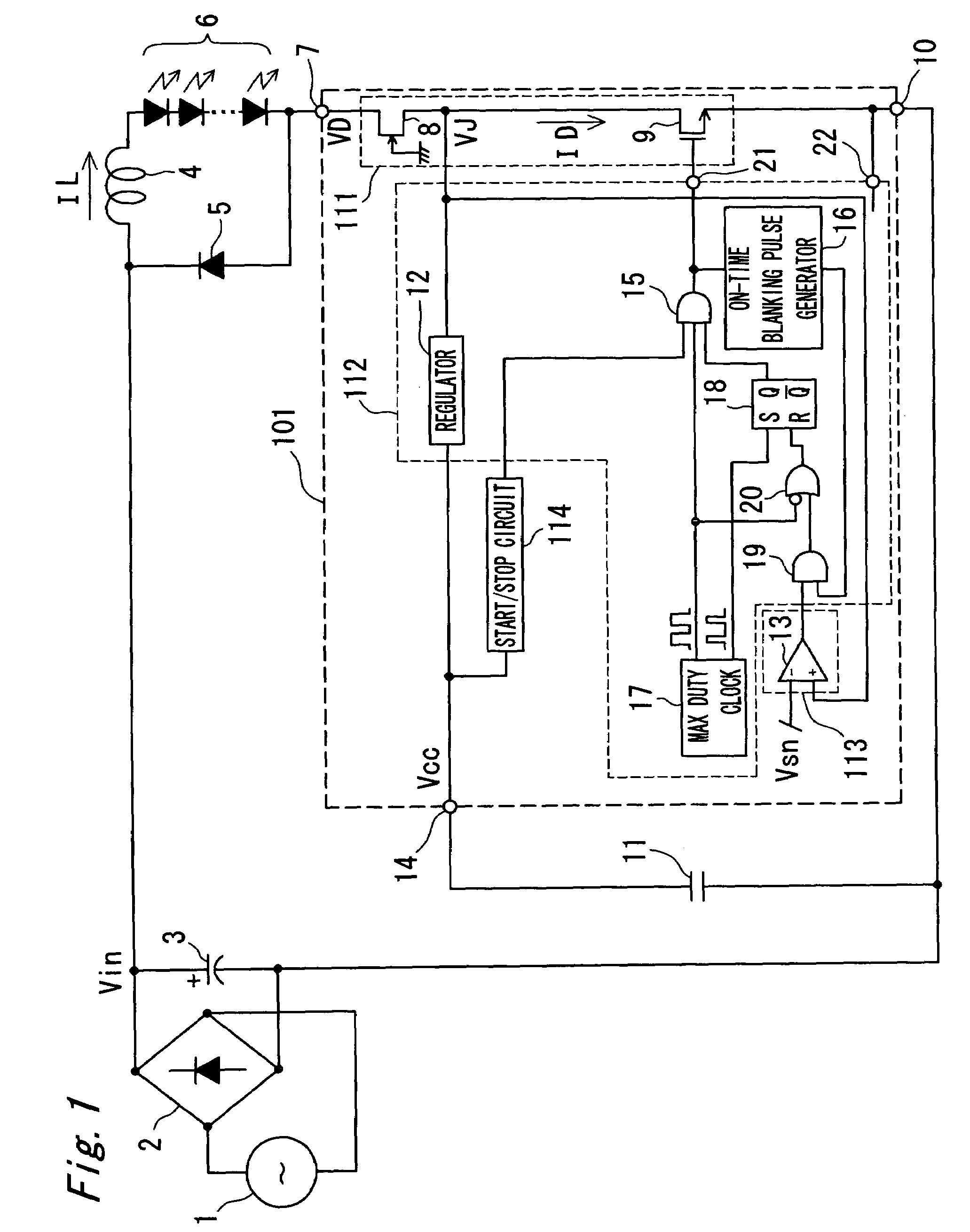 LED driving semiconductor circuit and LED driving apparatus including the same