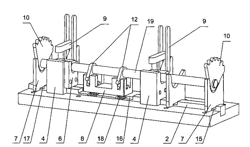 Rotating shaft welding fixture of drawer seat drive mechanism of low-voltage switch board