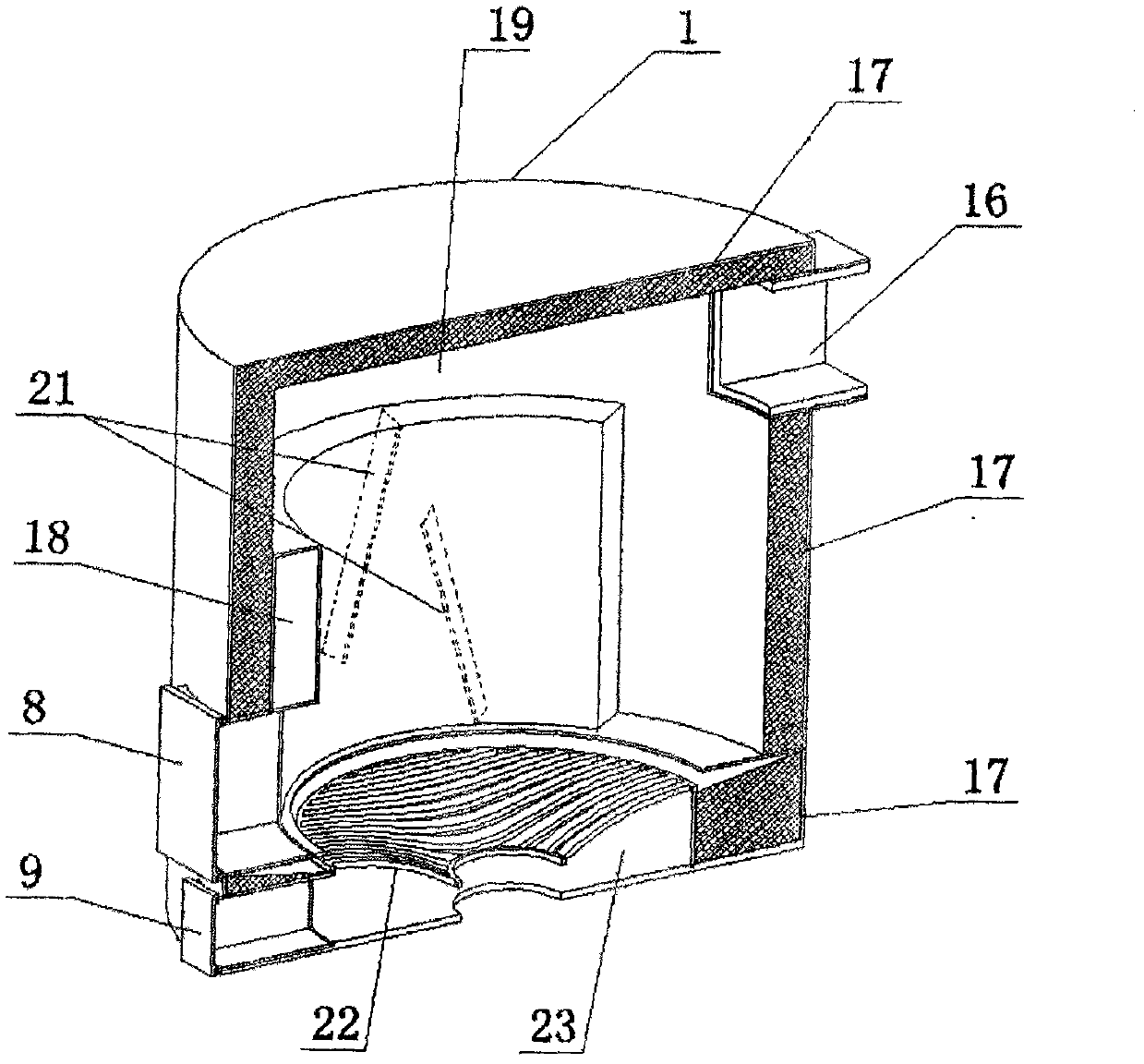 Tornadic hot air underfeed automatic stoking quenching furnace