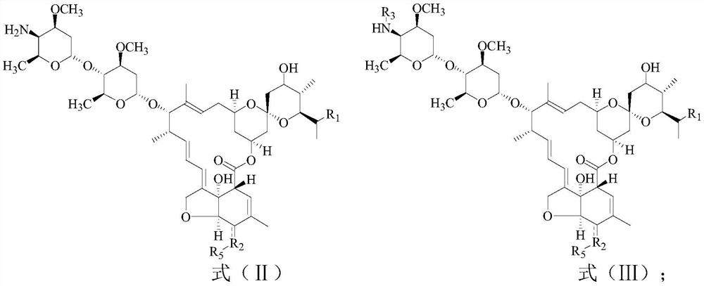 Abamectin B2 derivatives as well as preparation method and application thereof