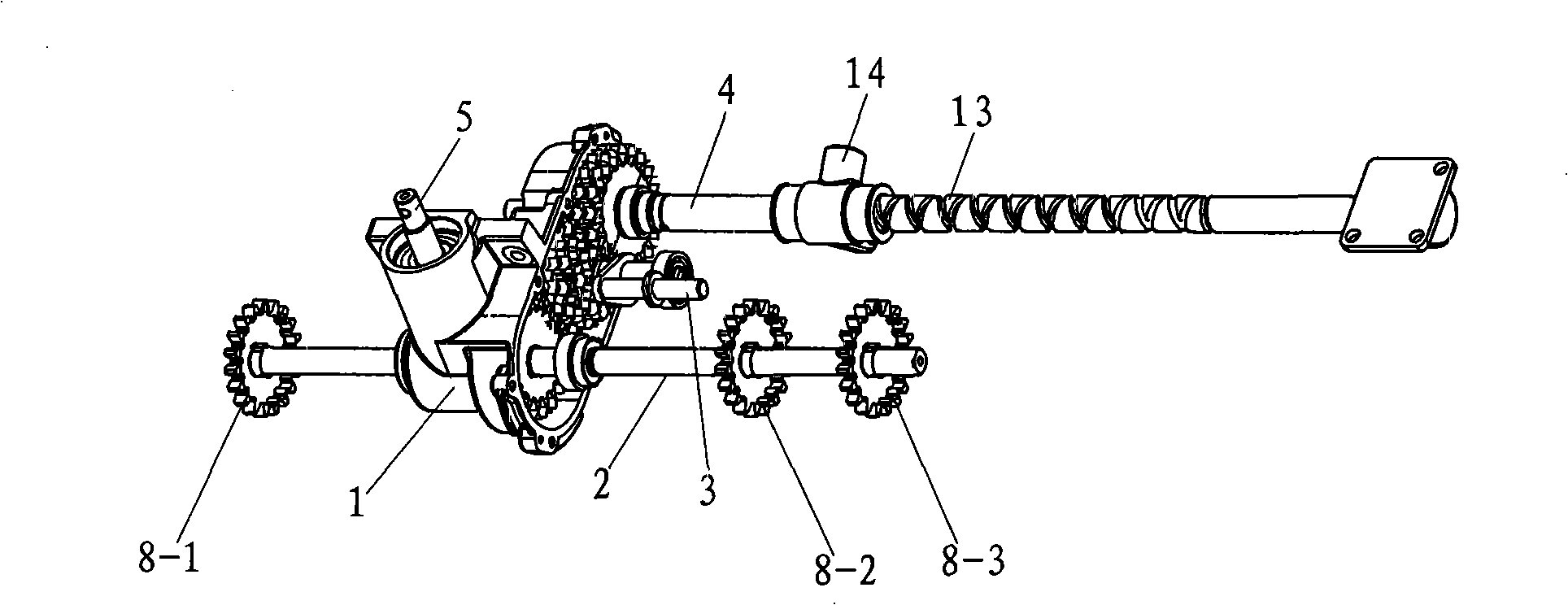 High-speed transplanter feeding and taking seedling link gear system