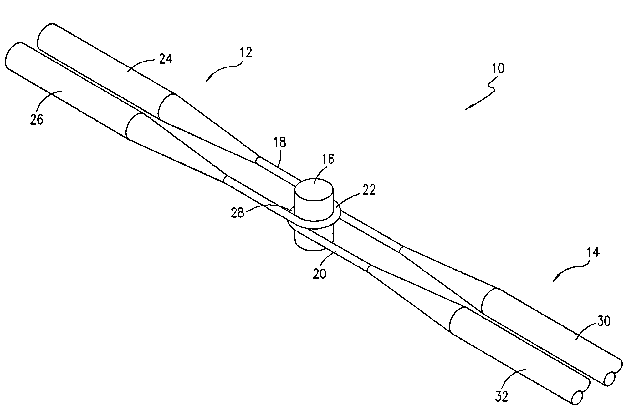 Four-port optical filter fabricated from tapered optical fiber