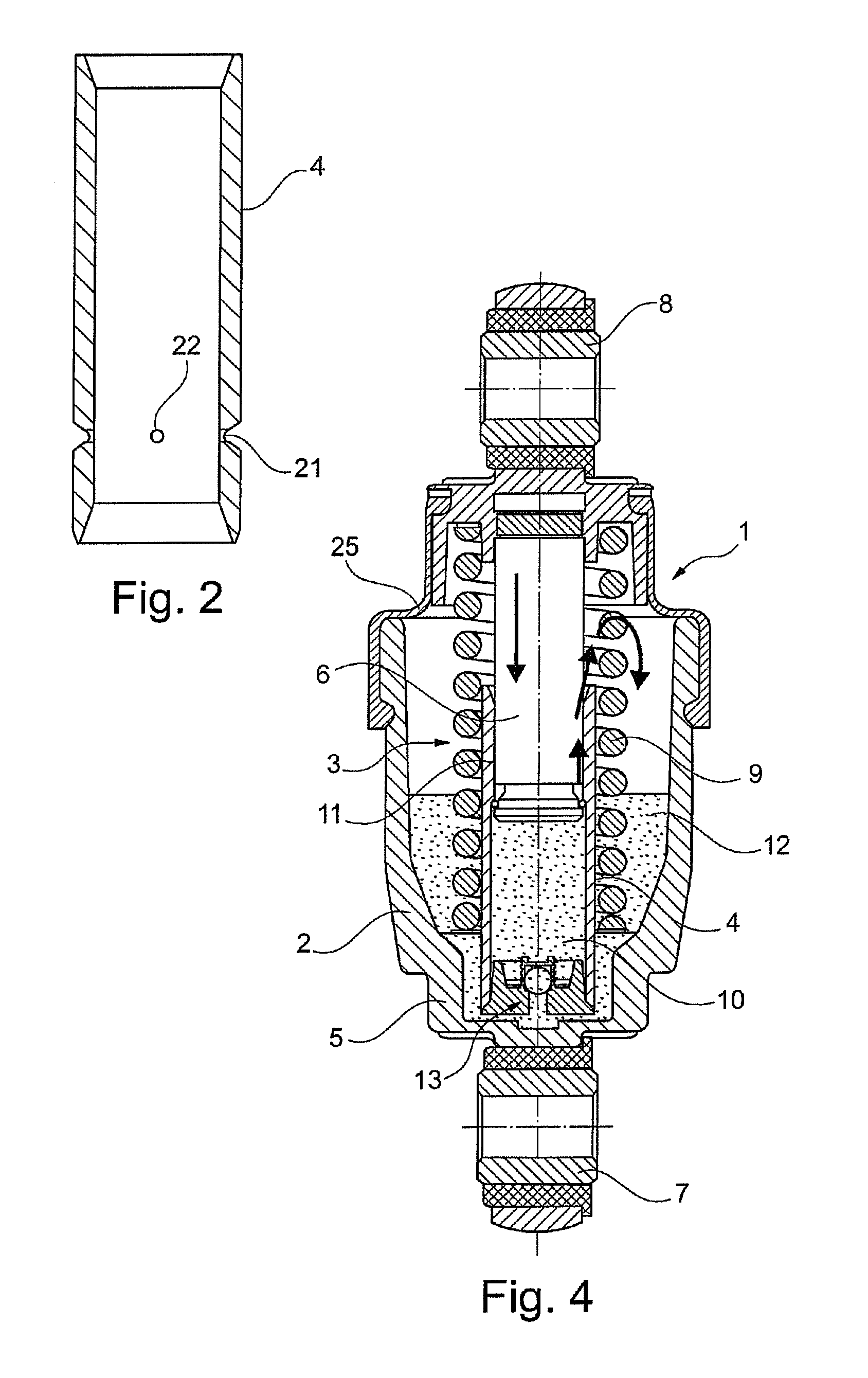 Annular spring element for a hydraulic belt tensioner