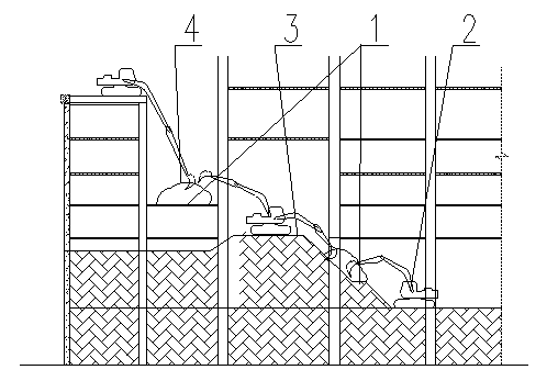 Relay unearthing method and structure for deep foundation pit platform under reverse construction condition