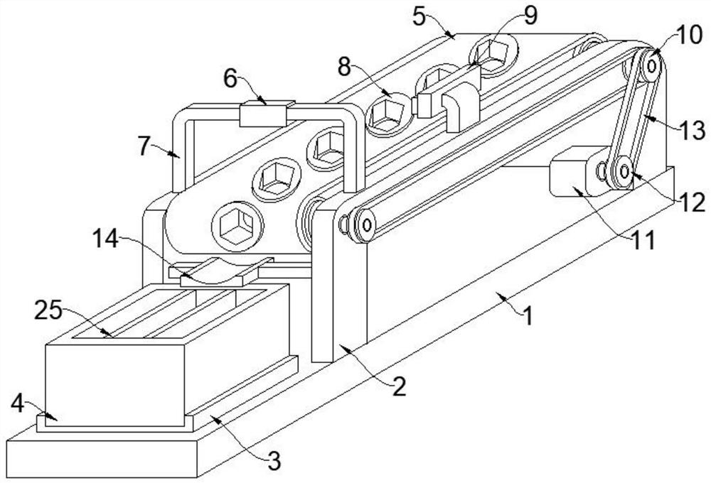 Discharging device for production of high-sealing-performance outer hexagonal studs and using method thereof