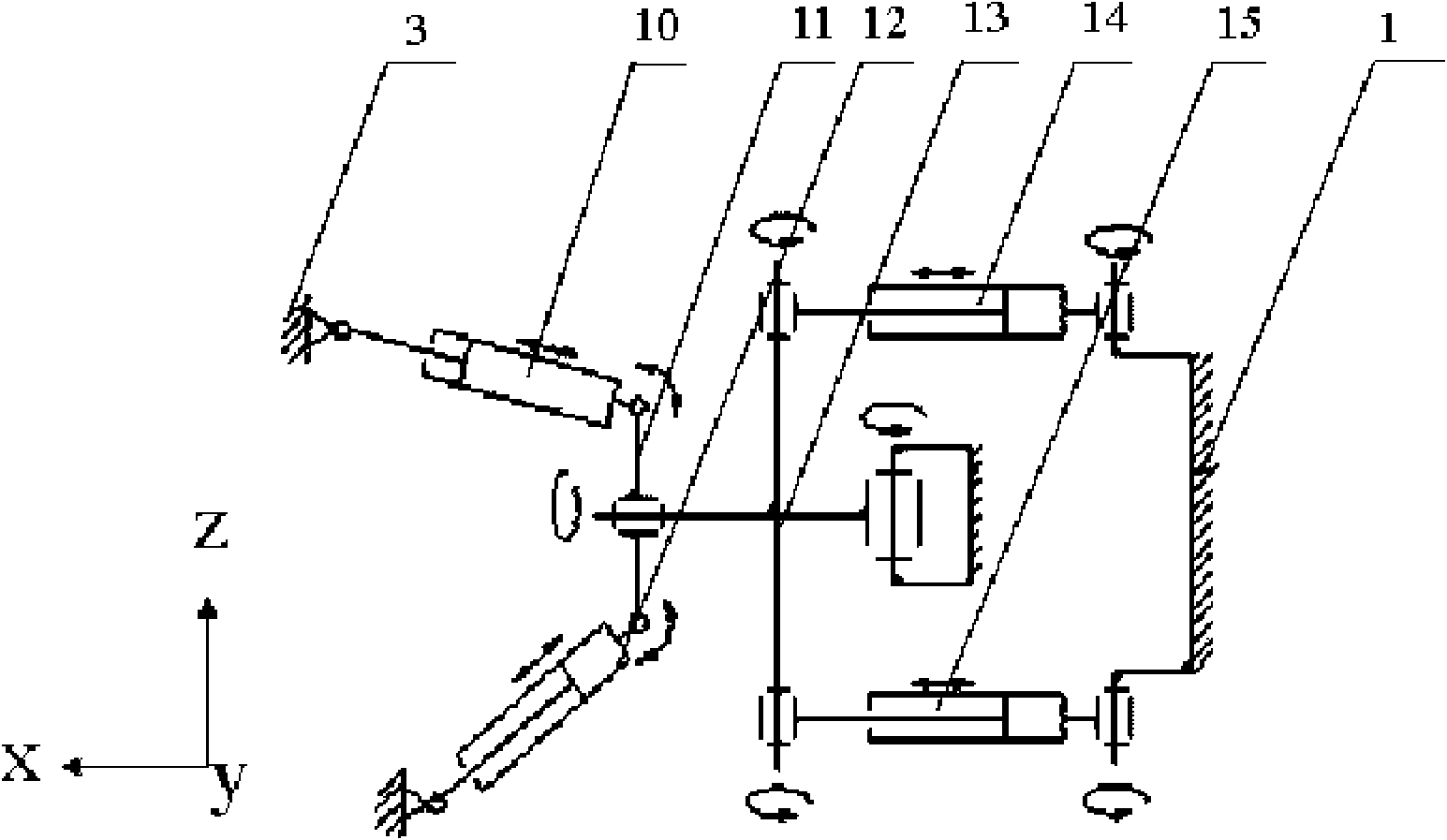 Cobalt crust mining articulated crawler walking device