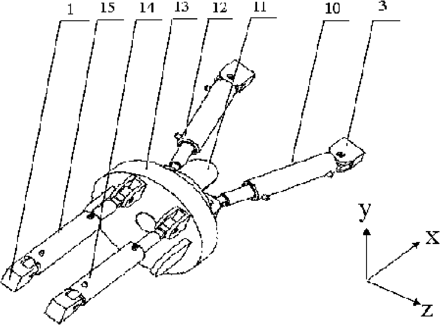 Cobalt crust mining articulated crawler walking device