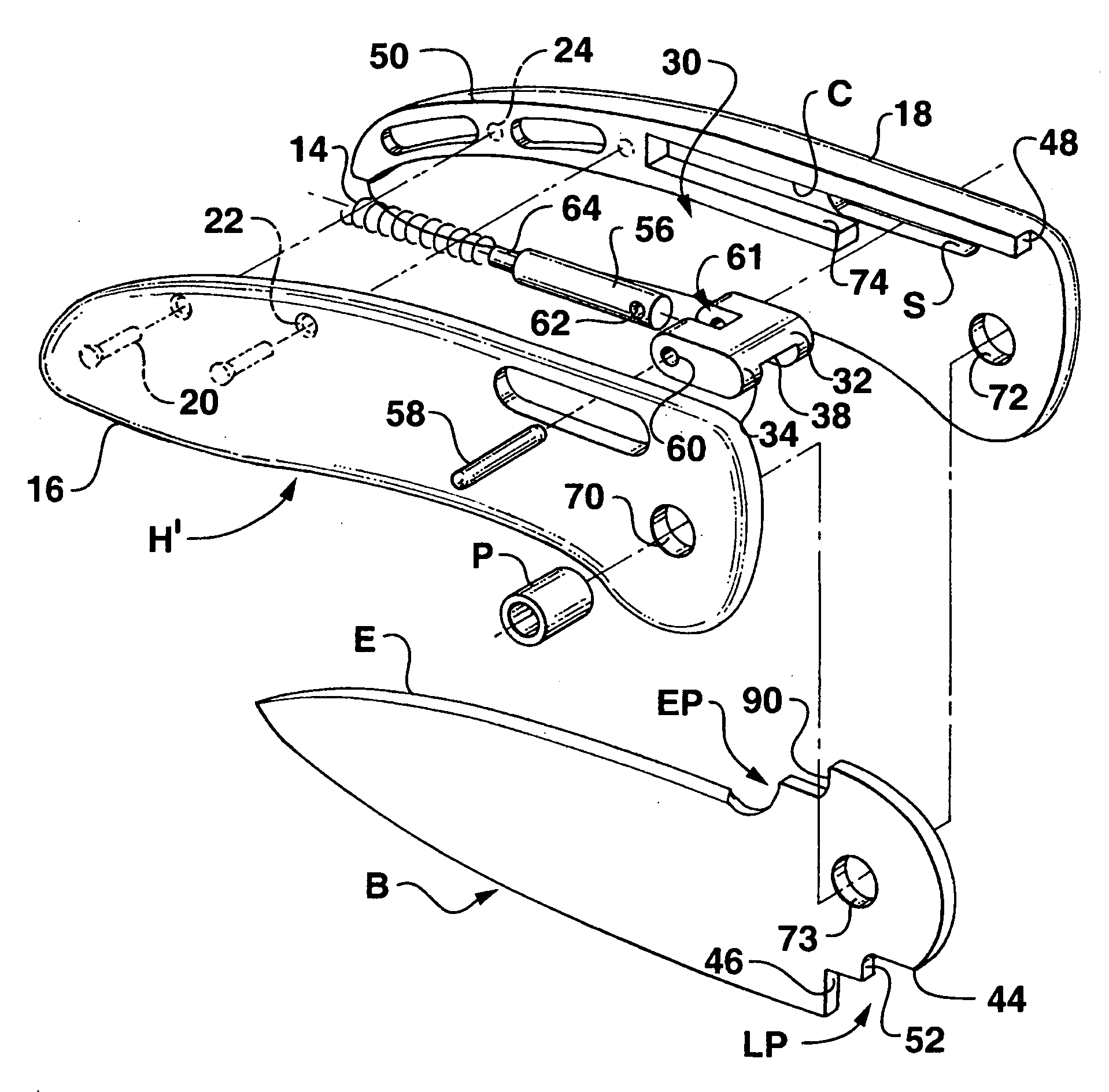 Folding knife with locking blade