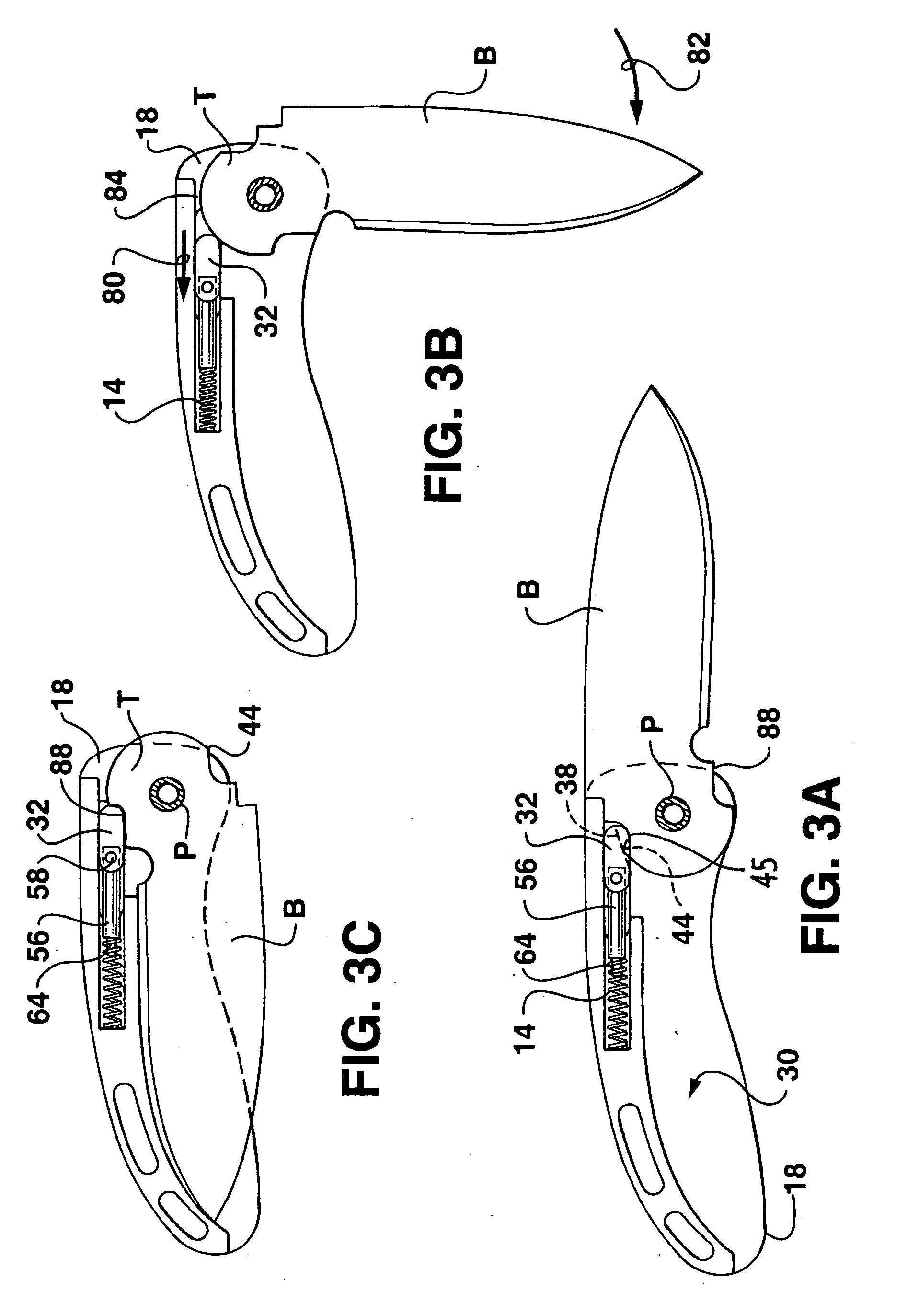 Folding knife with locking blade