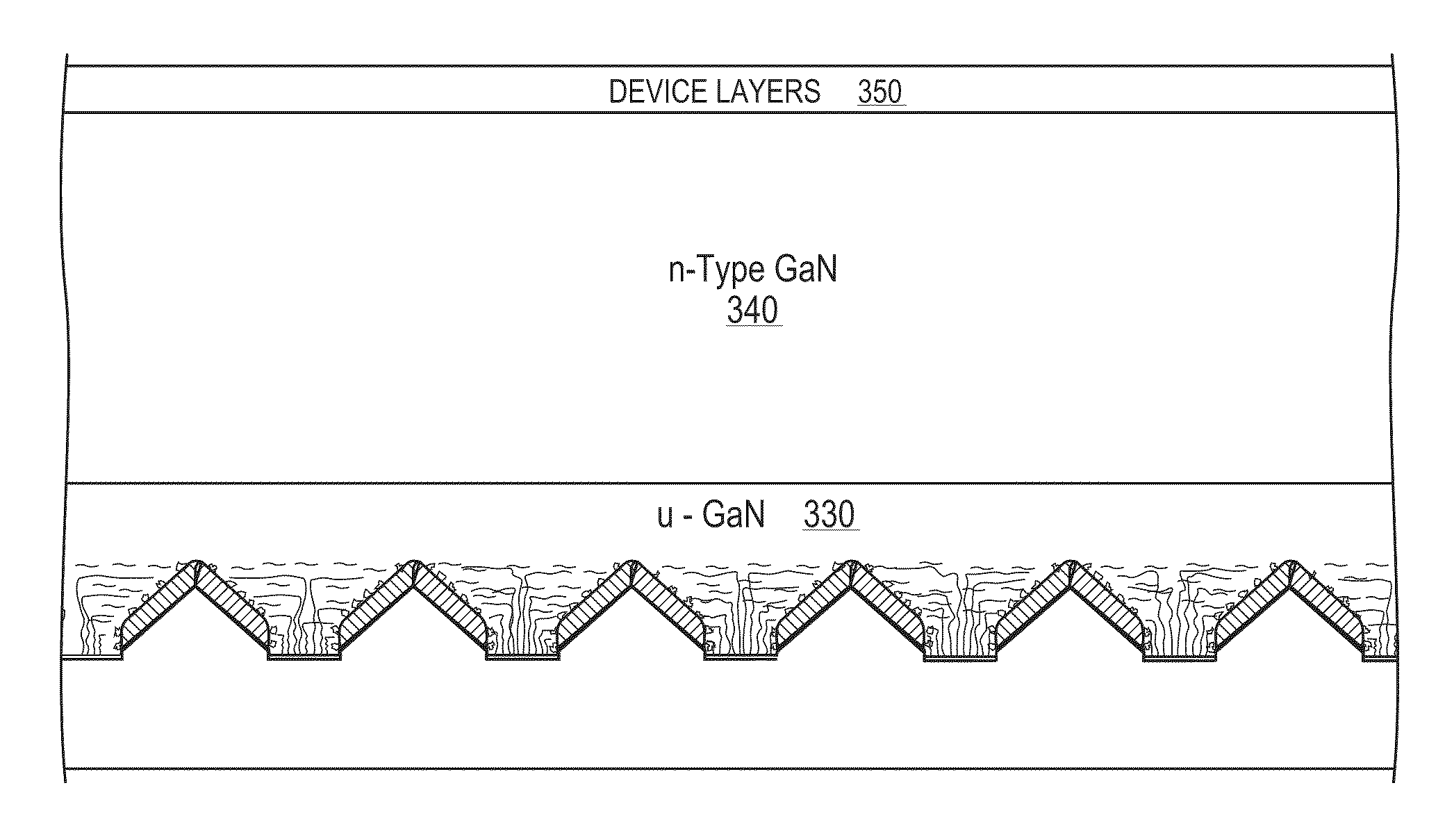 Method of forming a group iii-nitride crystalline film on a patterned substrate by hydride vapor phase epitaxy (HVPE)