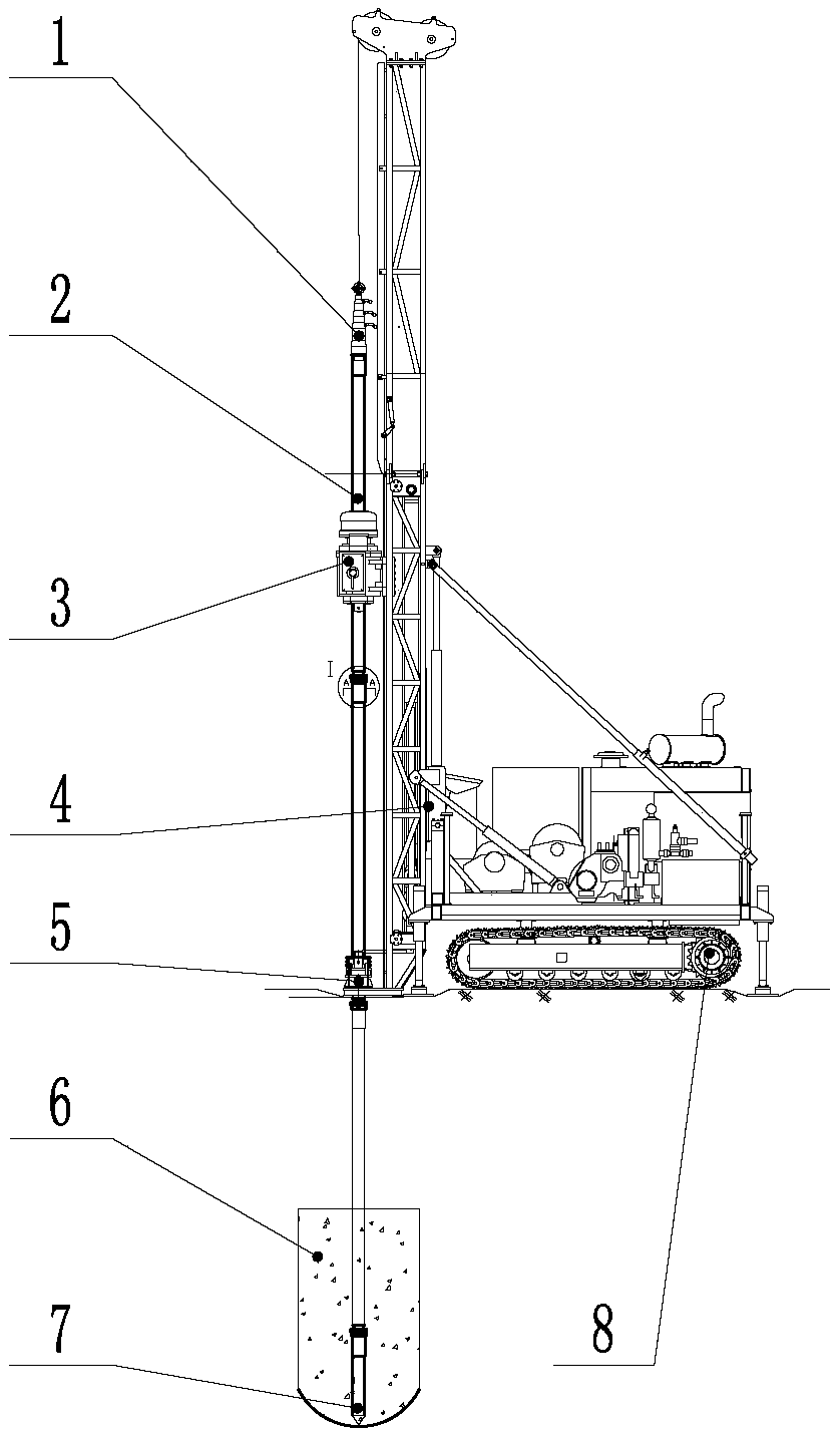 High-pressure rotary jet drilling machine capable of achieving directional swing jet at any azimuth angle and construction method