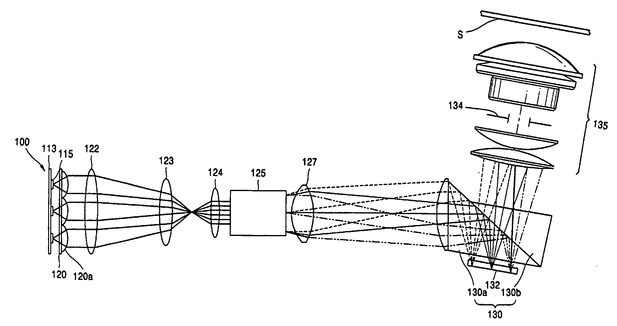 LED package, display panel, illumination system and projection system employing the same