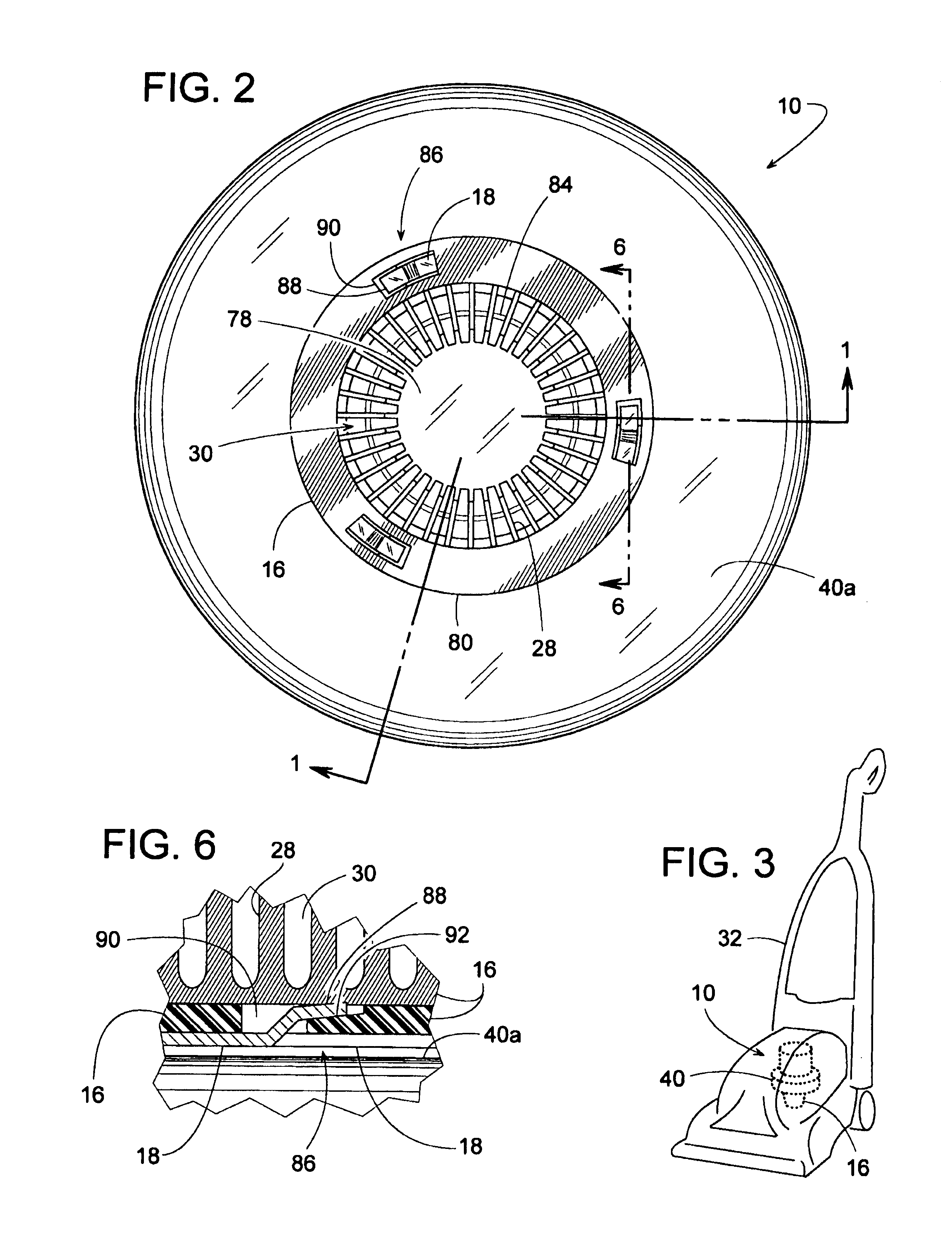 Removable gas/liquid separator for a motor