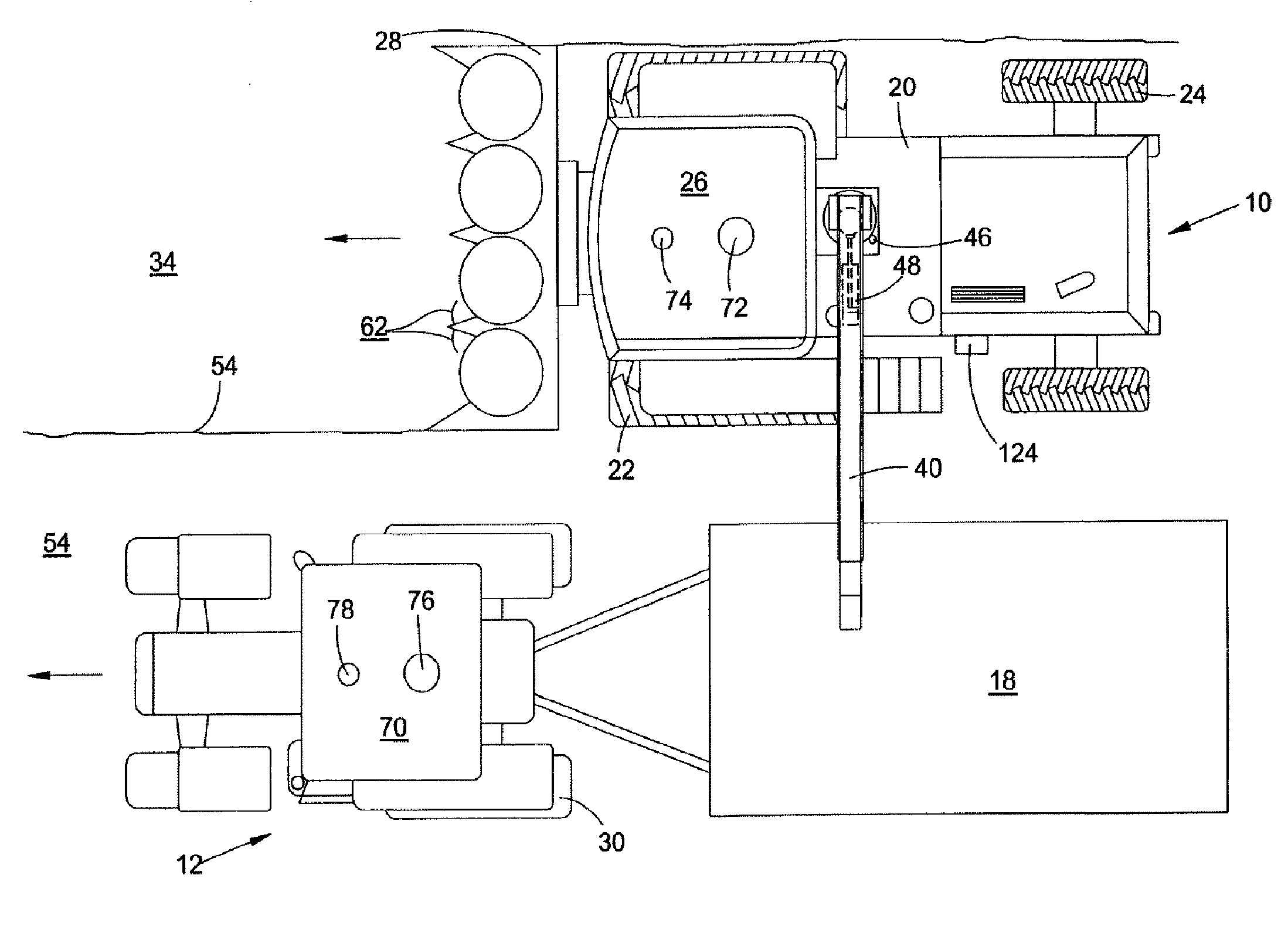 Control arrangement for controlling the transfer of agricultural crop from a harvesting machine to a transport vehicle